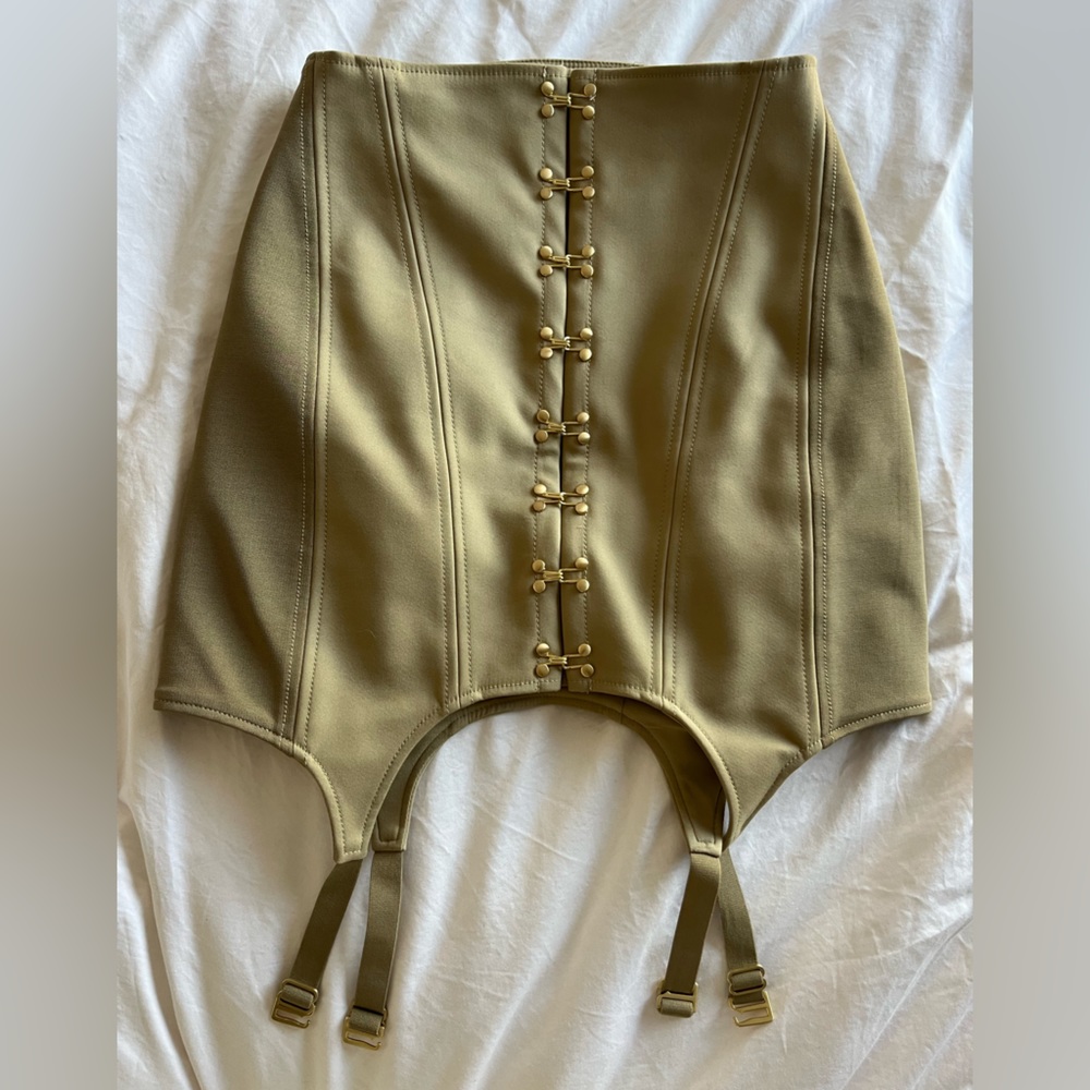 Dion Lee Corset Garter Skirt Khaki